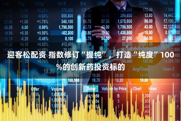 迎客松配资 指数修订“提纯”，打造“纯度”100%的创新药投资标的