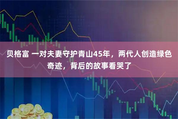 贝格富 一对夫妻守护青山45年，两代人创造绿色奇迹，背后的故事看哭了