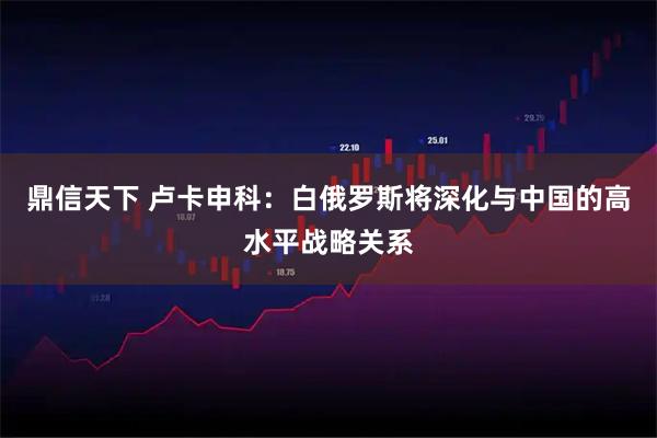 鼎信天下 卢卡申科：白俄罗斯将深化与中国的高水平战略关系